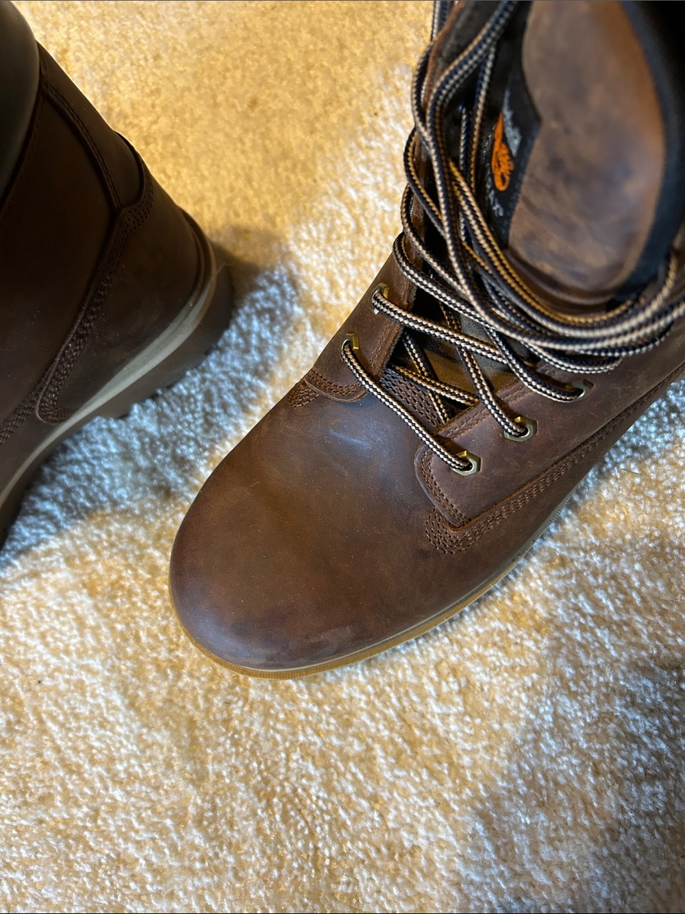 Timberland NWOT Brown Leather Lace-Up Work Boots - Picture 4 of 11